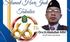 UPT SMA Negeri 6 Kab.Takalar Mengucapkan Selamat Hari Jadi Kab.Takalar  Ke 66