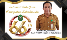 UPT SMA Negeri 11 Kab.Takalar Mengucapkan Selamat Hari Jadi Kab.Takalar  Ke 66